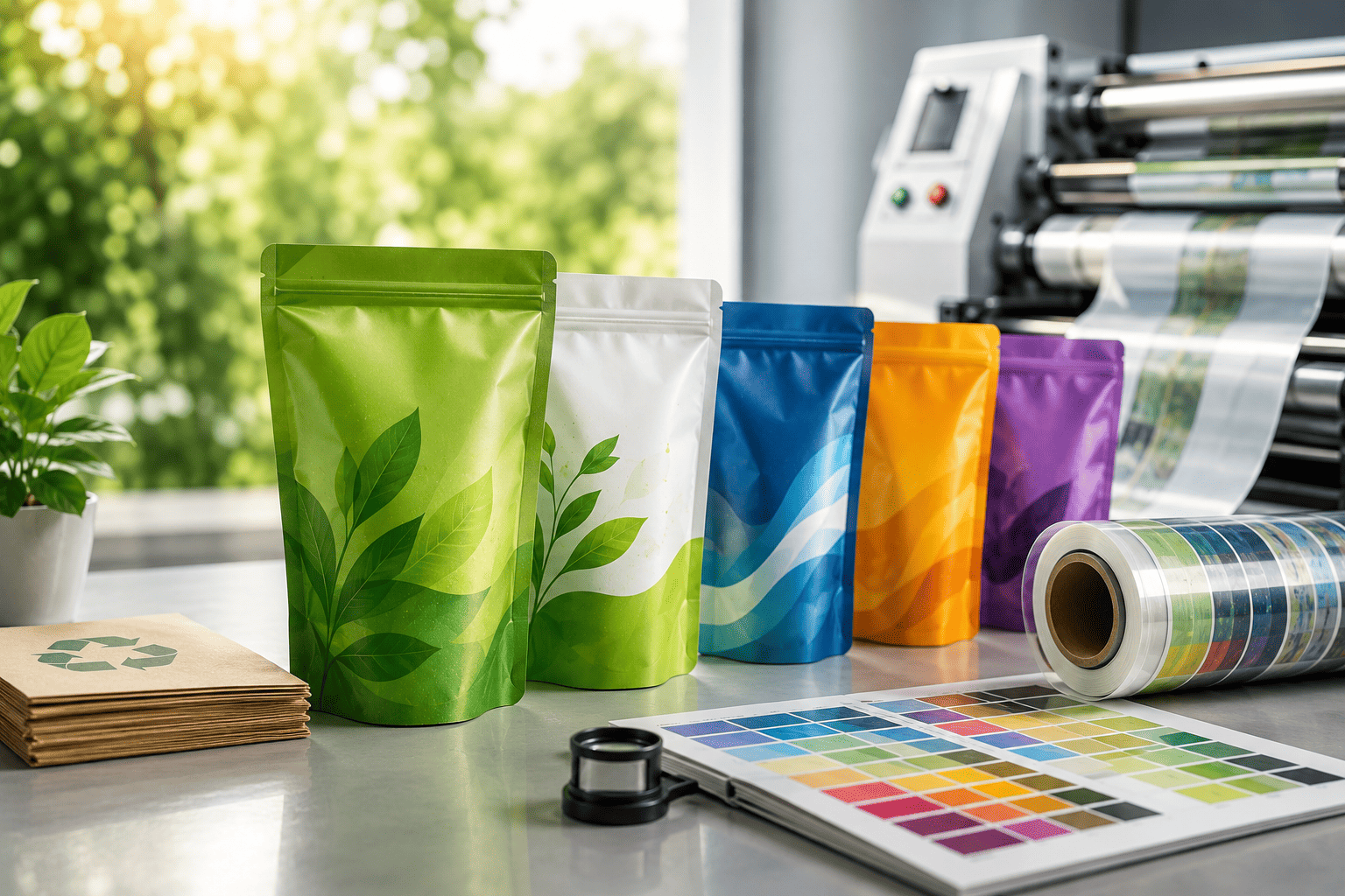 Flexible pouch packaging printed without cylinders by Sreeven Print Pack, a leading FMCG packaging manufacturer in Hyderabad
